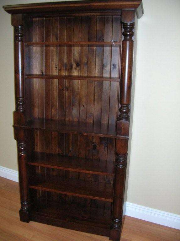 Rustic Pine Beveled Top Bookcase